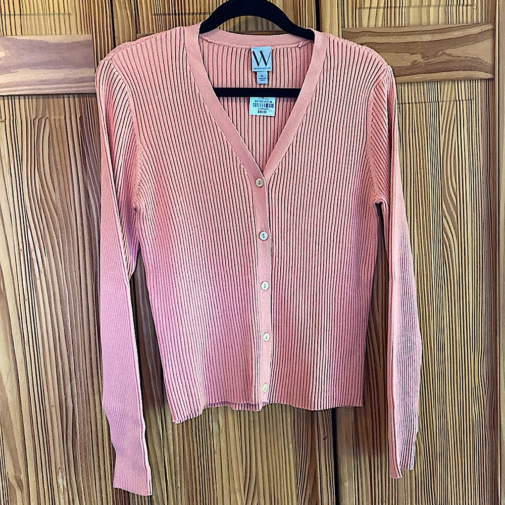 NWT Worthington Terra Cotta Ribbed Knit Cardigan Size XL